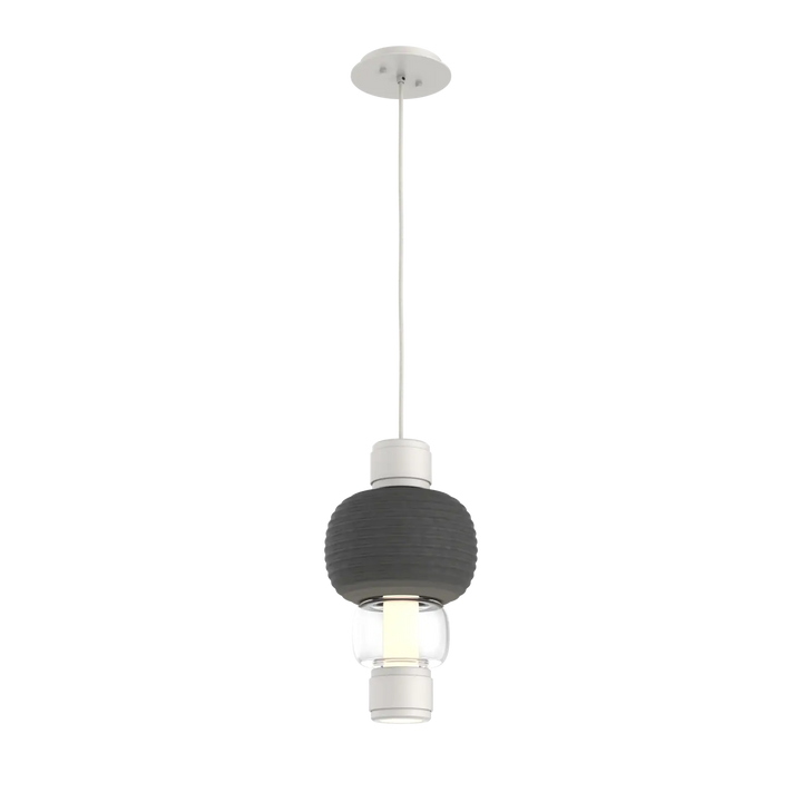 Hammerton Studio Torno Mandrel Pendant Salt White / Single / Clear / Charcoal Ceramic