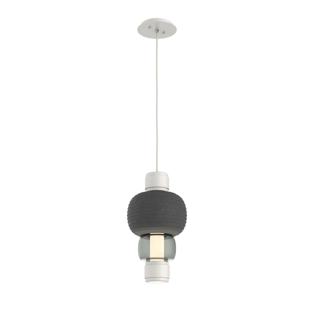 Hammerton Studio Torno Mandrel Pendant Salt White / Single / Smoke / Charcoal Ceramic