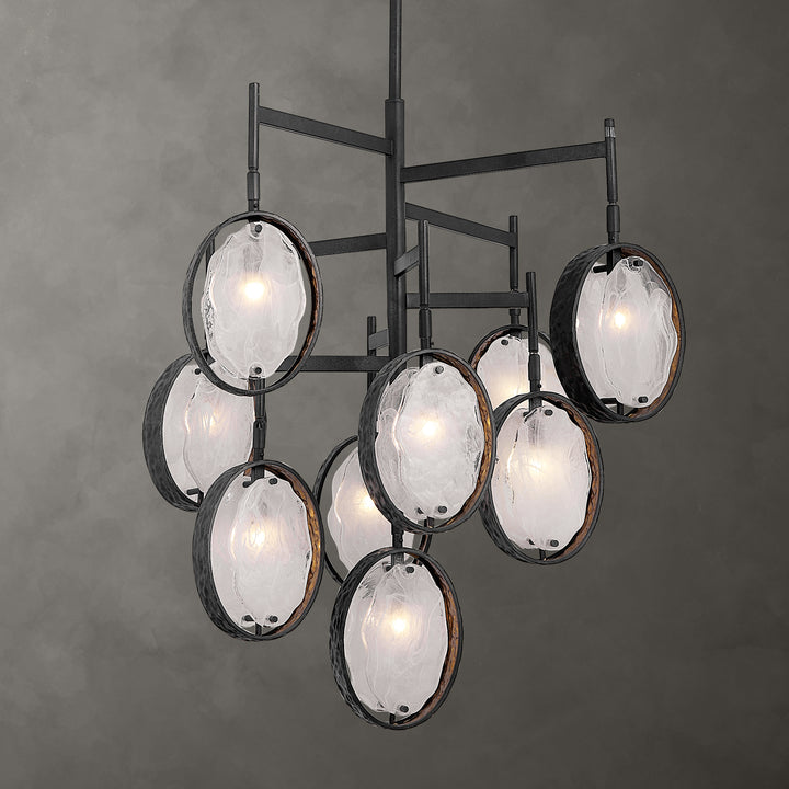 Uttermost Maxin Dark Bronze 9 Light Chandelier Chandeliers Uttermost   