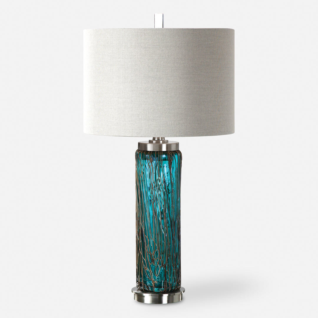 Uttermost Almanzora Blue Glass Lamps