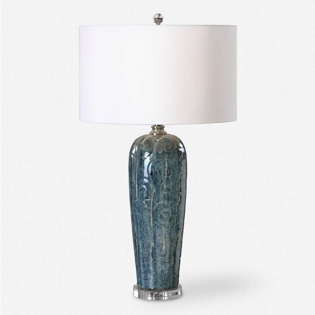 Uttermost Maira Blue Ceramic Table Lamp Table Lamps Uttermost   