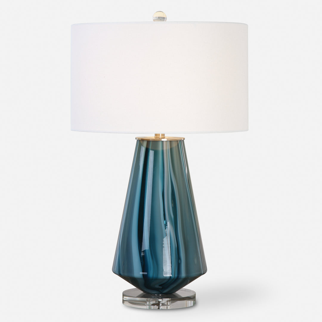 Uttermost Pescara Teal-Gray Glass Lamp