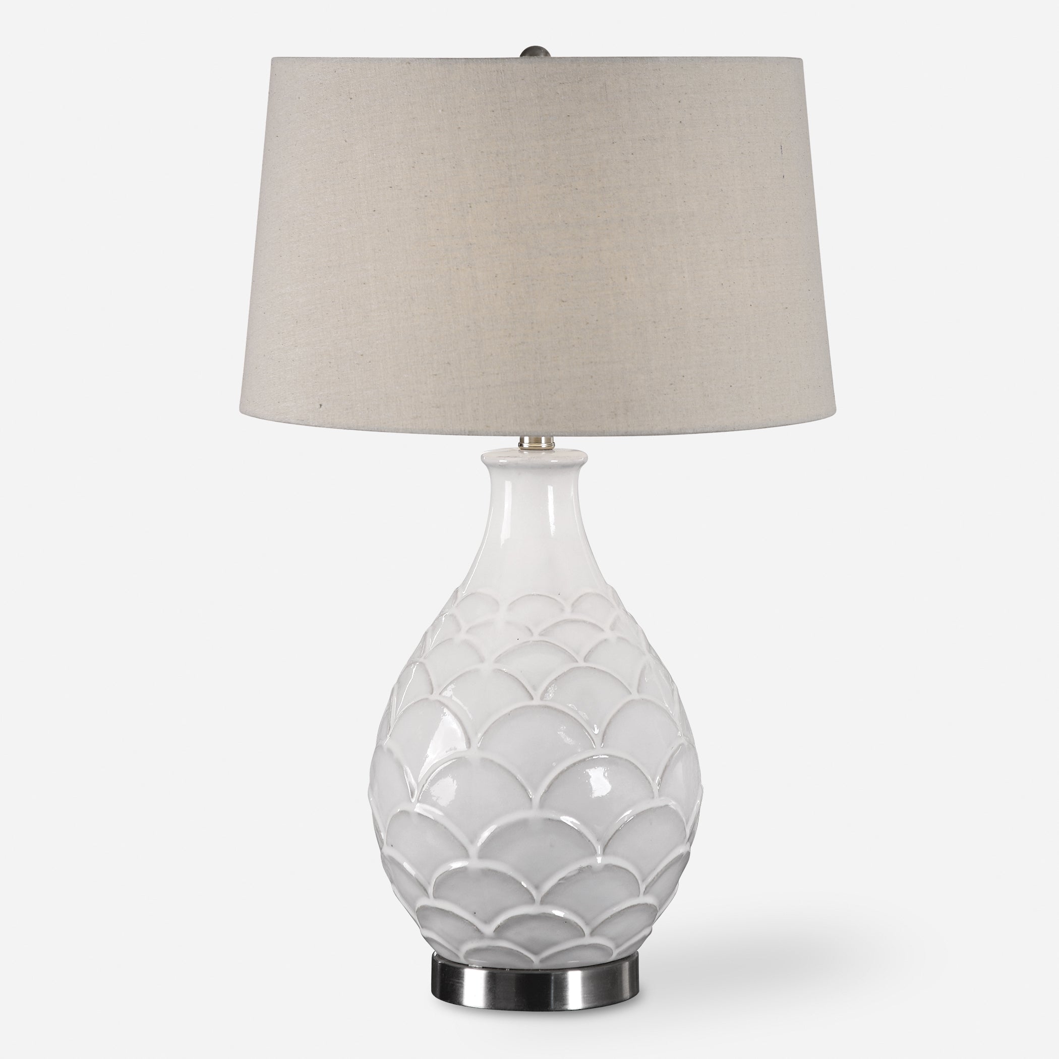 Uttermost Camellia Glossed White Table Lamp Glossed White Table Lamp Uttermost   