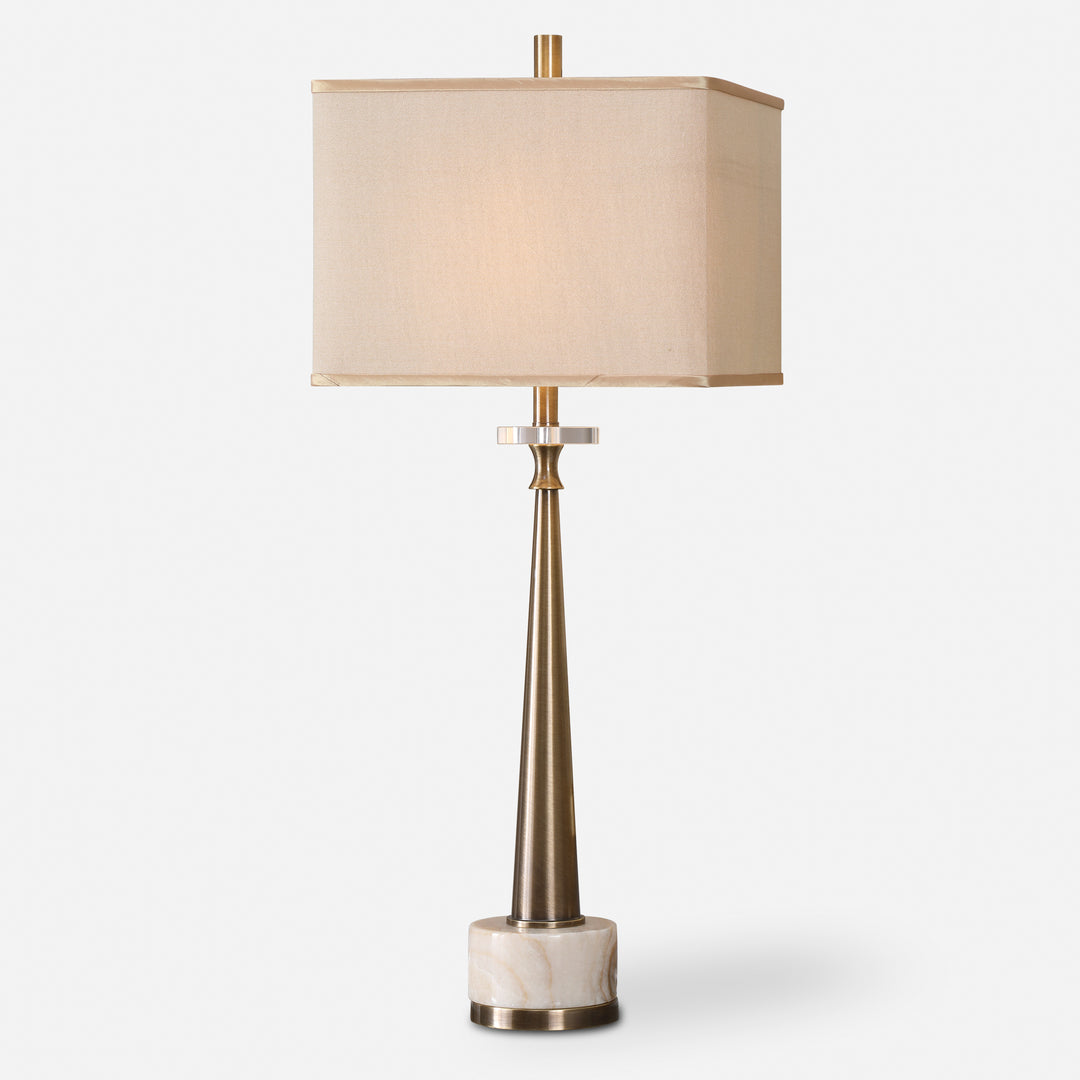 Uttermost Verner Tapered Brass Table Lamp Table Lamps Uttermost   