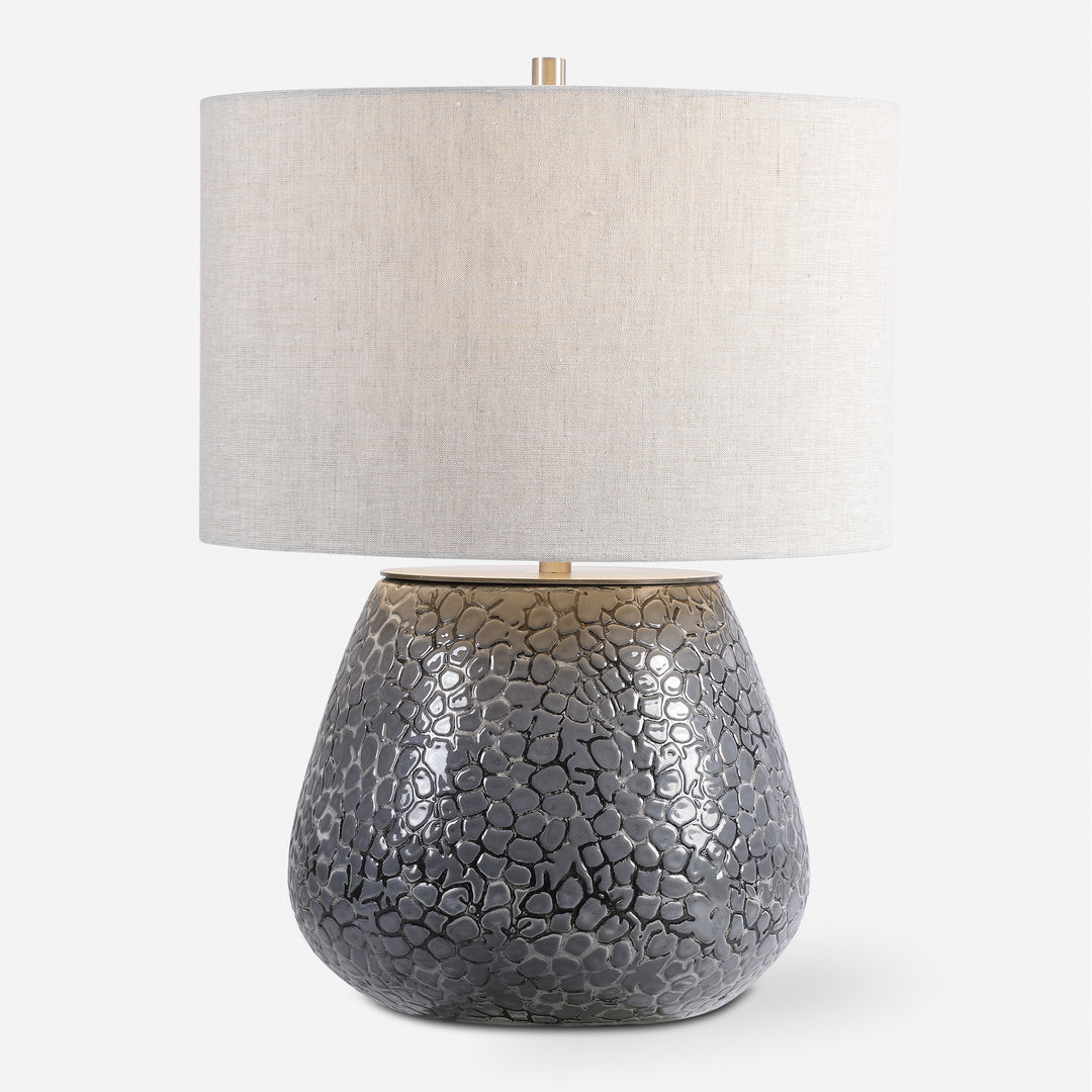 Uttermost Pebbles Metallic Gray Table Lamp Table Lamps Uttermost   