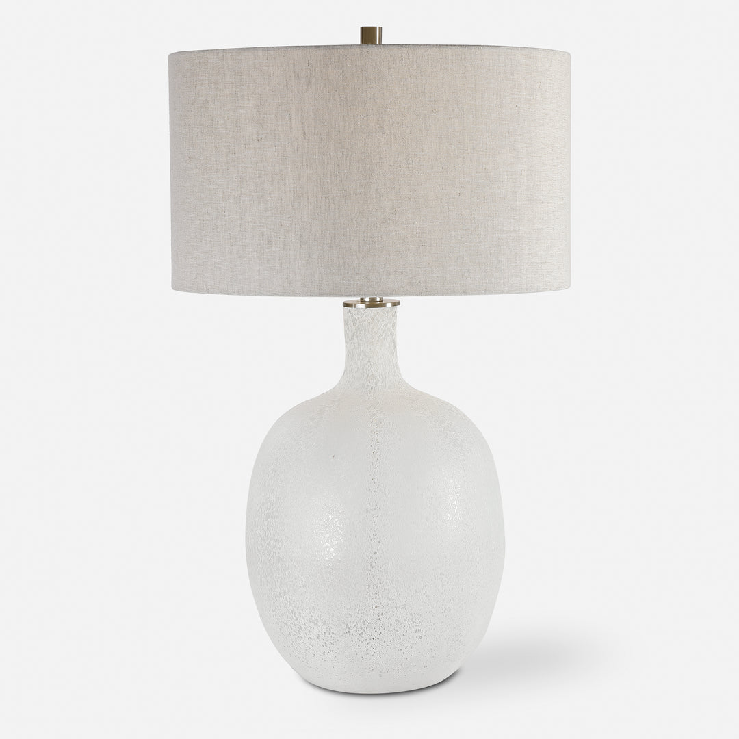 Uttermost Whiteout White Mottled Glass Table Lamp