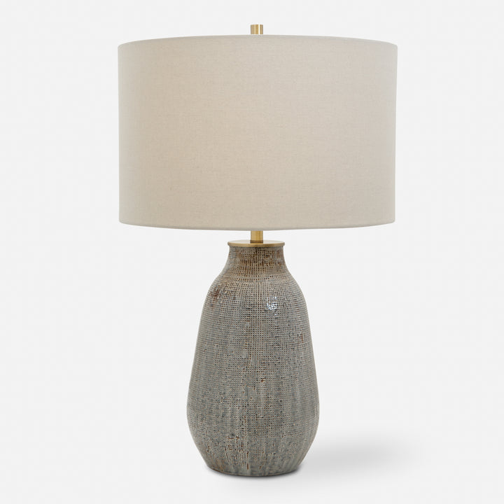 Uttermost Monacan Gray Textured Table Lamp Table Lamps Uttermost   