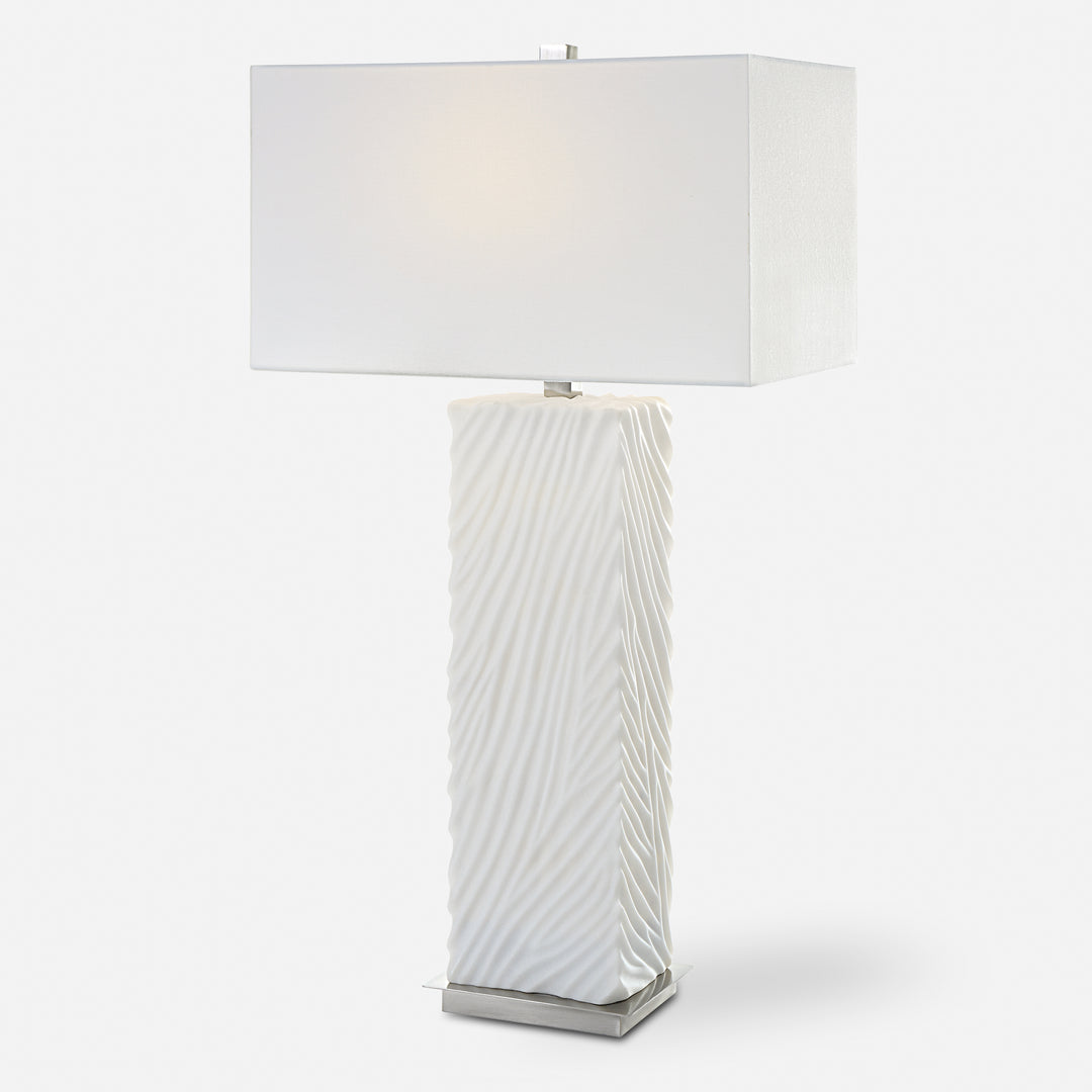 Uttermost Pillar White Marble Table Lamp Table Lamps Uttermost   