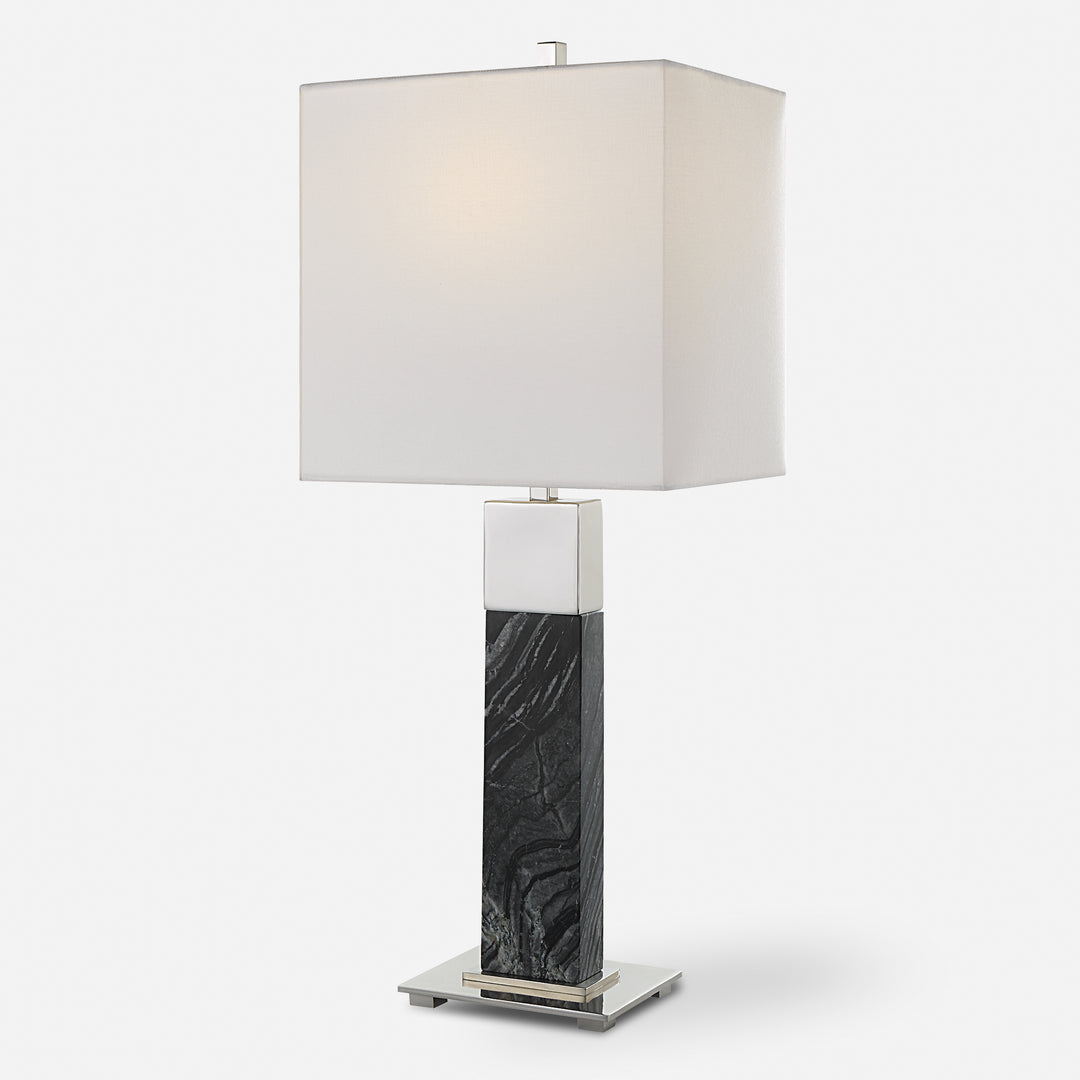 Uttermost Pilaster Black Marble Table Lamp Table Lamps Uttermost   