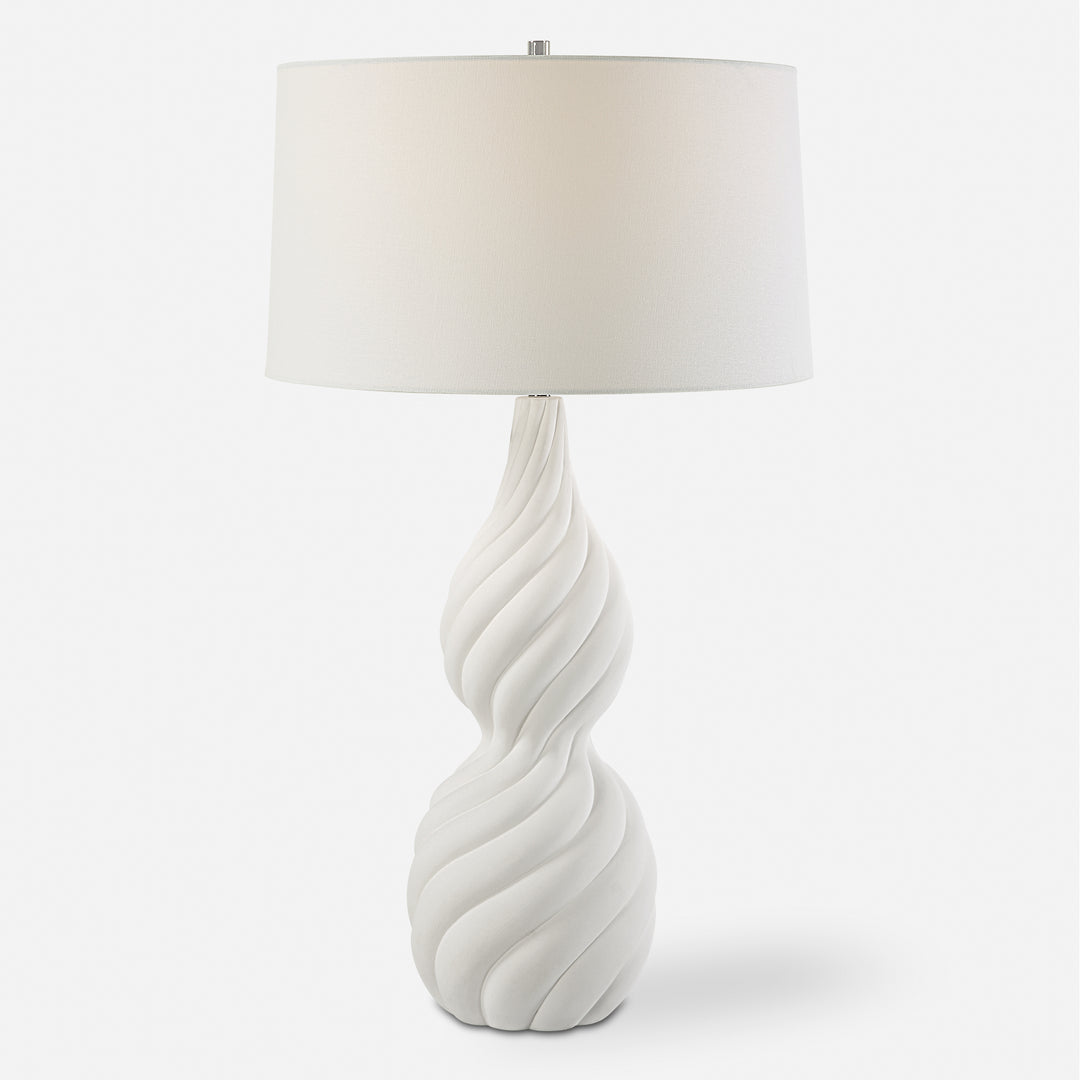 Uttermost Twisted Swirl Twisted Swirl White Table Lamp Table Lamps Uttermost   