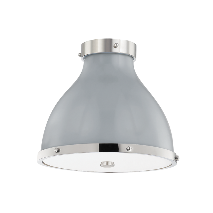 Hudson Valley Lighting Painted No. 3 Flush Mount Ceiling Flush Mounts Hudson Valley Lighting Polished Nickel/parma Gray Combo  