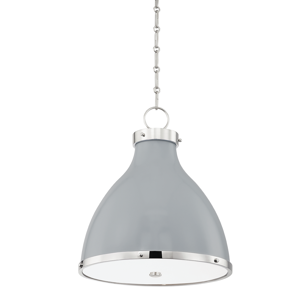 Hudson Valley Lighting Painted No. 3 Pendant Pendant Hudson Valley Lighting Polished Nickel/parma Gray Combo  