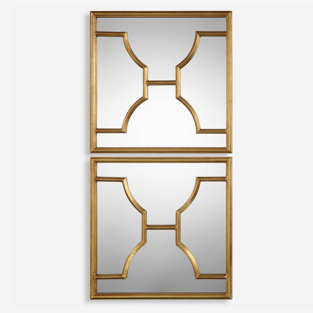 Uttermost Misa Gold Square Mirrors S/2 Mirrors Uttermost   