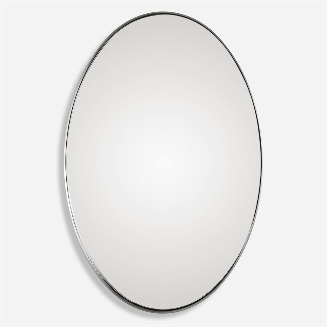 Uttermost Pursley Brushed Nickel Oval Mirror Mirrors Uttermost   