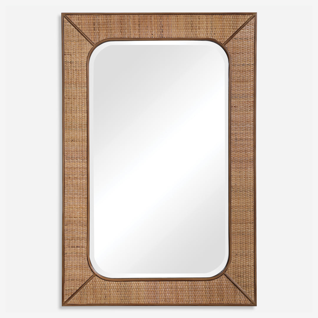 Uttermost Tahiti Rectangular Rattan Mirror Mirrors Uttermost   