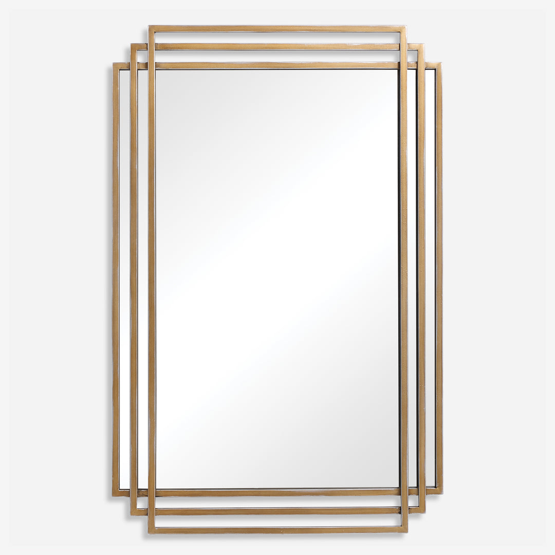 Uttermost Amherst Rectangular Brushed Gold Mirror Mirrors Uttermost   