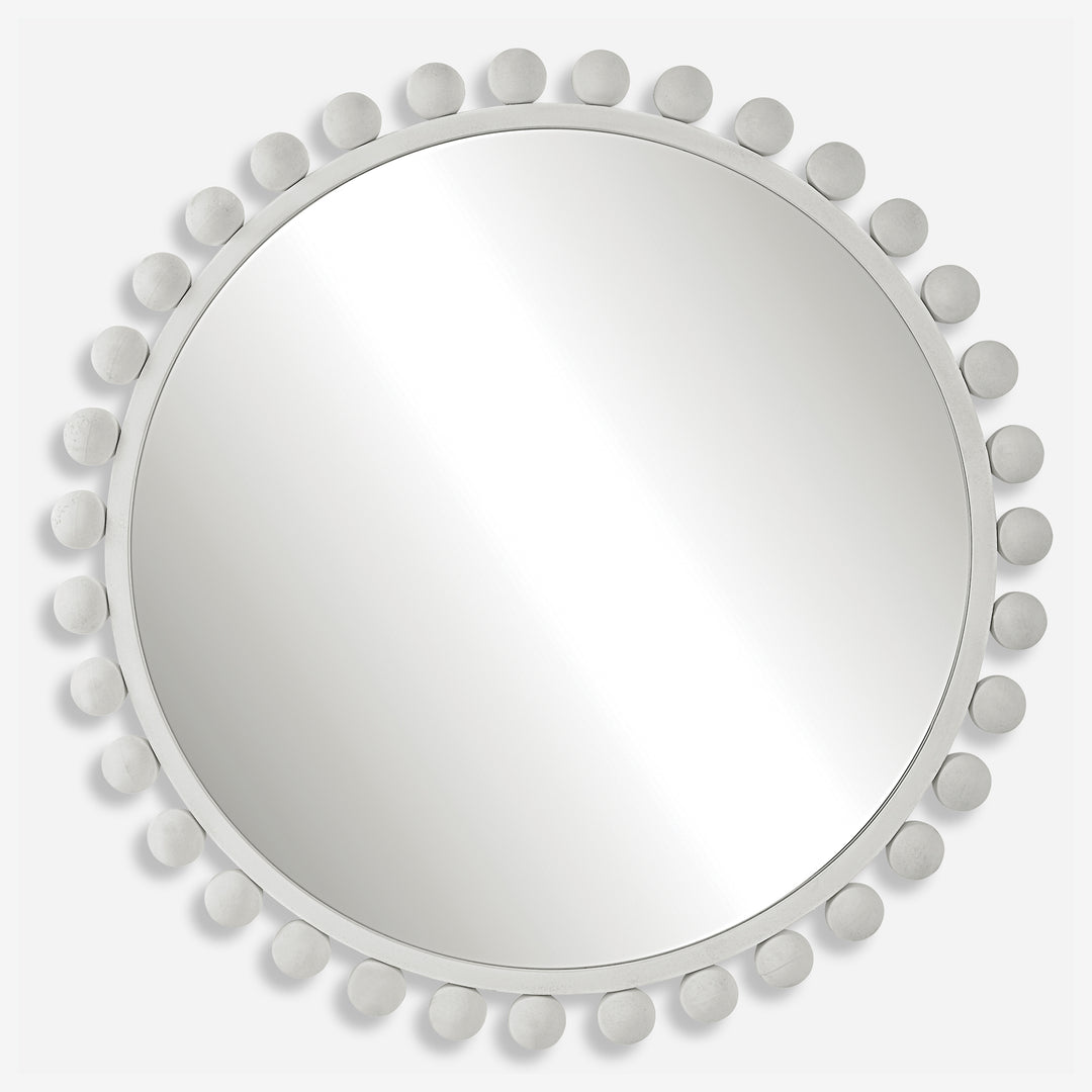 Uttermost Cyra White Round Mirror Mirrors Uttermost   