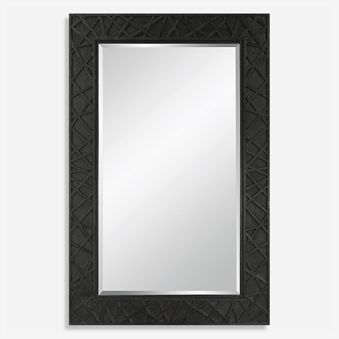 Uttermost Everest Satin Black Mirror Mirrors Uttermost   