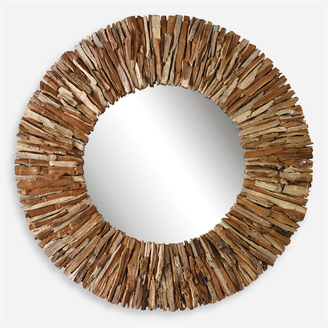 Uttermost Teak Branch Natural Wooden Round Mirror Mirrors Uttermost   