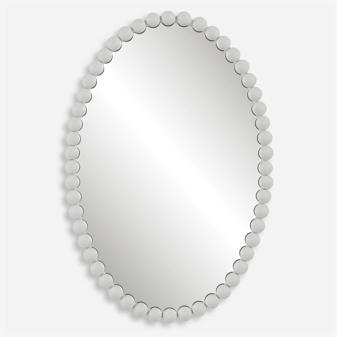 Uttermost Serna White Oval Mirror Mirrors Uttermost   