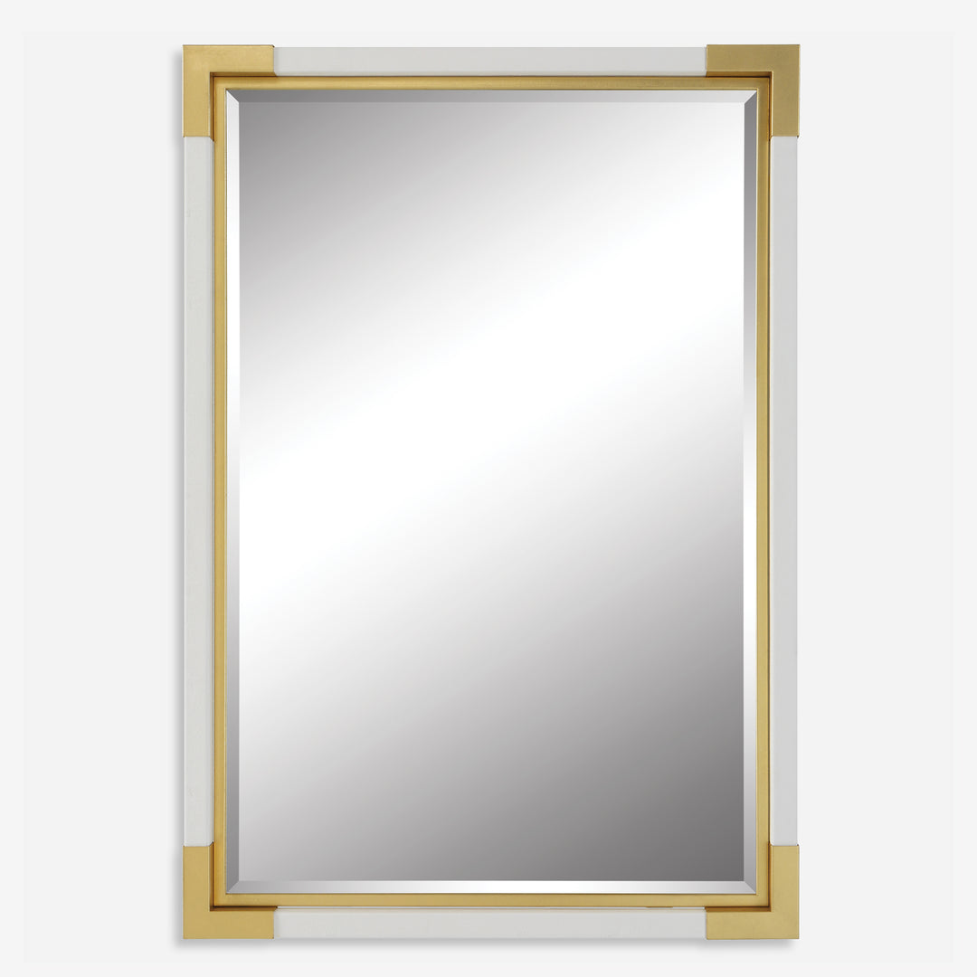 Uttermost Malik White & Gold Mirror Mirrors Uttermost   