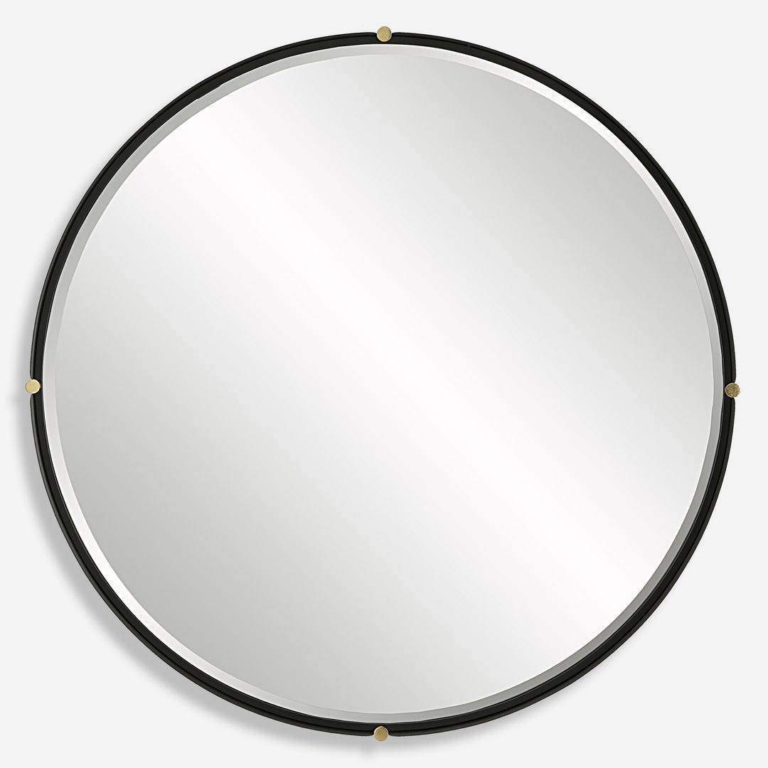 Uttermost Bonded Round Black Mirror Mirrors Uttermost   