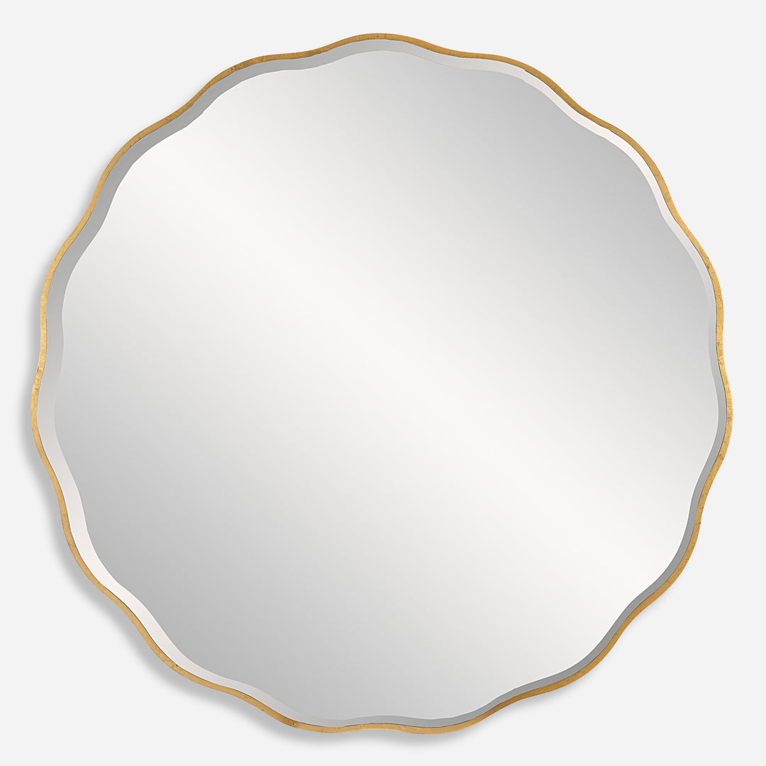 Uttermost Aneta  Large Gold Round Mirror Mirrors Uttermost   