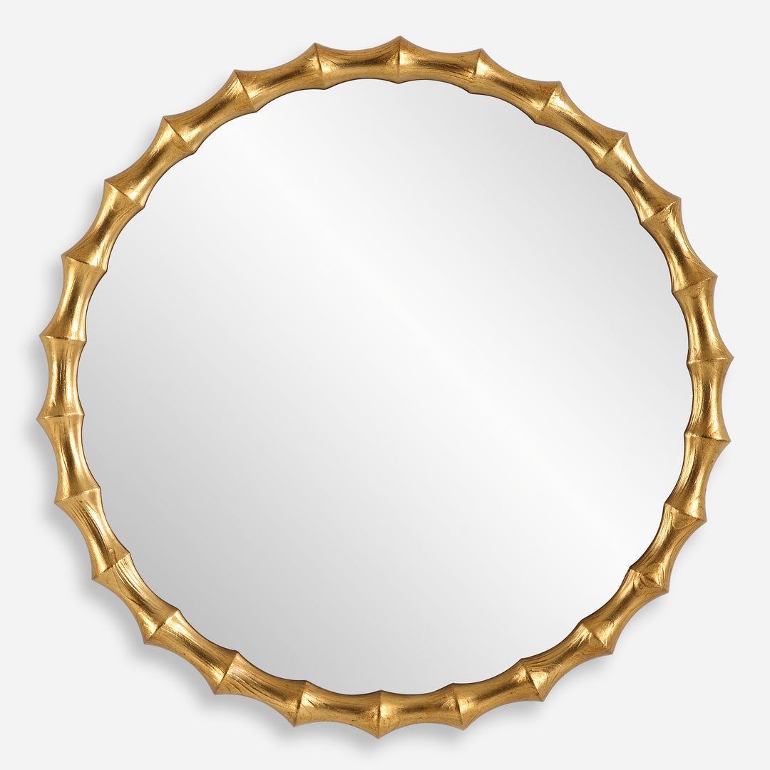 Uttermost Nacala Round Gold Mirror Mirrors Uttermost   