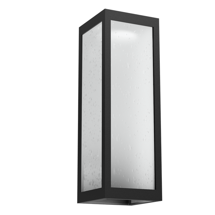 Hammerton Studio Single Box Outdoor Sconce Outdoor Wall Lights Hammerton Studio Textured Black (Outdoor) Floret Inner - Smoke Outer