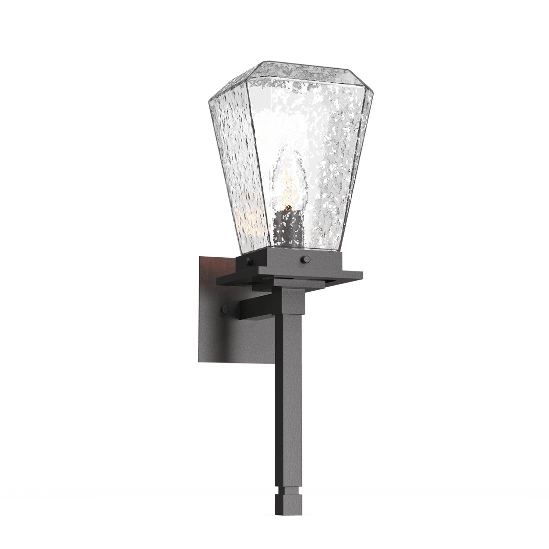 Hammerton Studio Beacon Outdoor Torch Sconce Outdoor Wall Lights Hammerton Studio Argento Grey (Outdoor) Clear Blown Glass E26 Bulb Base