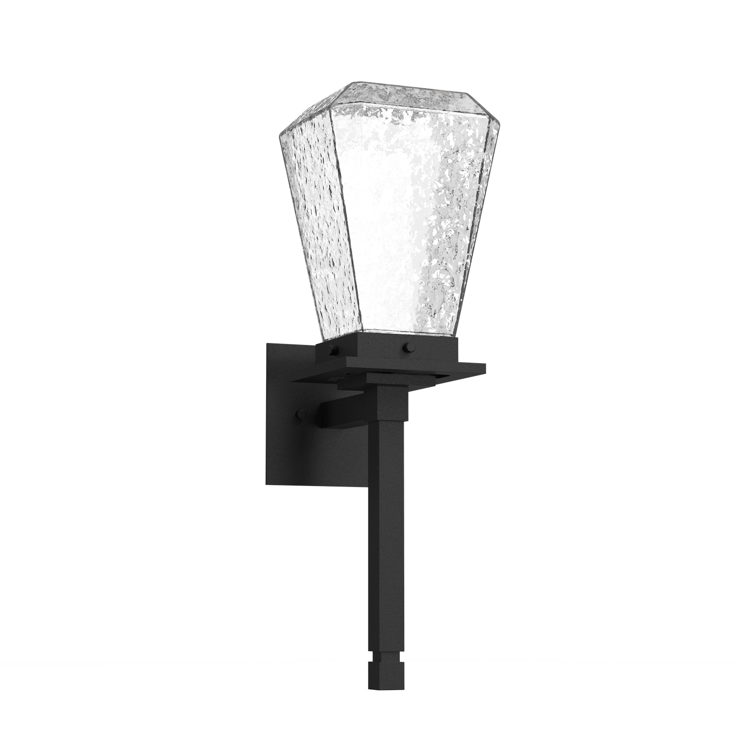 Hammerton Studio Beacon Outdoor Torch Sconce Outdoor l Wall Hammerton Studio Textured Black (Outdoor) Clear Blown Glass Integrated LED