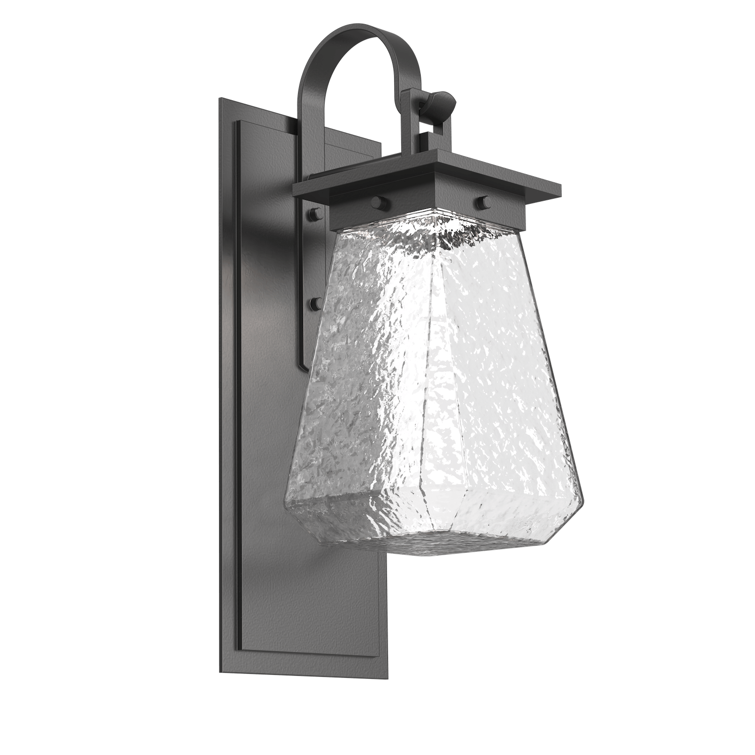 Hammerton Studio Outdoor Beacon Sconce with Shepherd's Hook Outdoor l Wall Hammerton Studio Argento Grey (Outdoor) Clear Blown Glass Integrated LED
