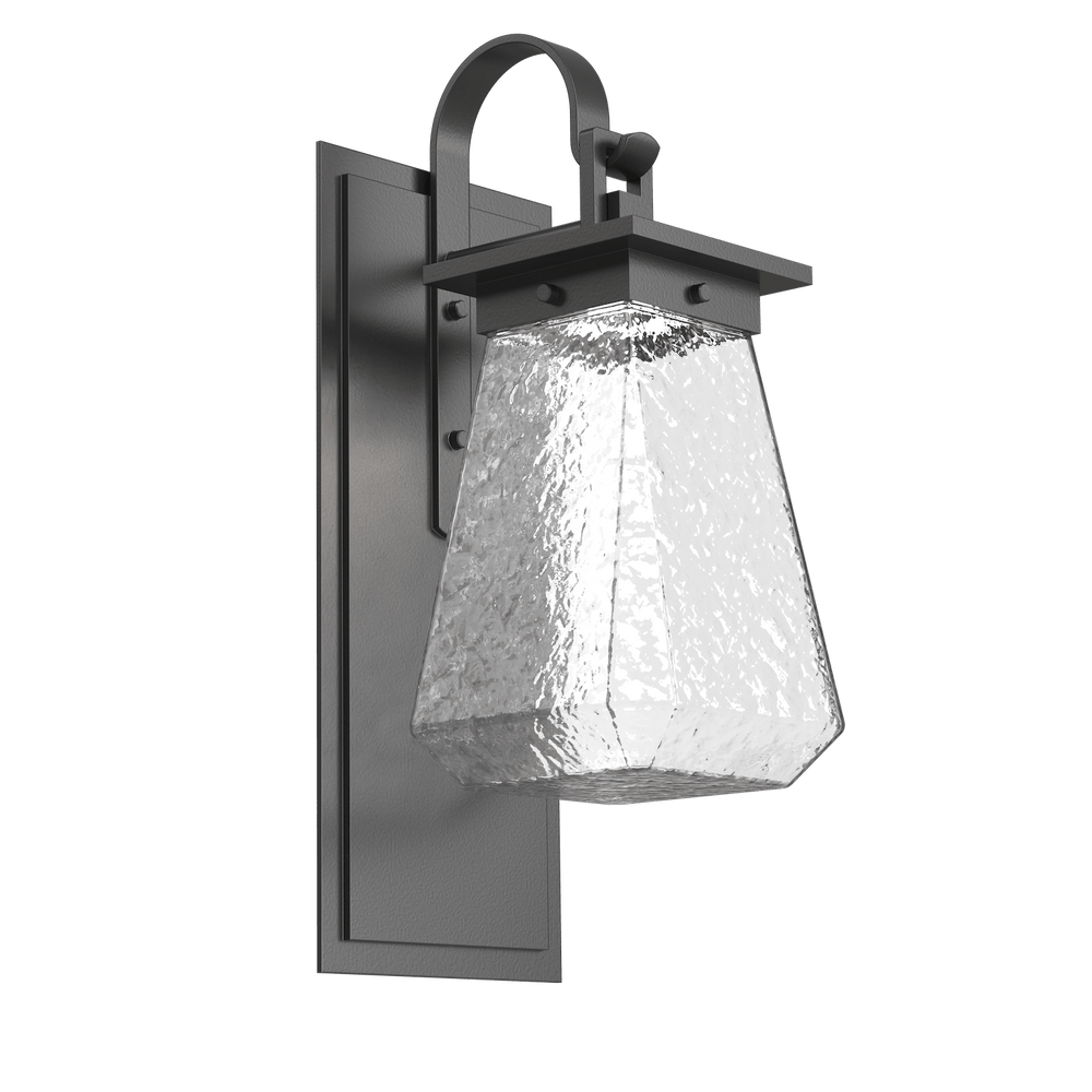 Hammerton Studio Outdoor Beacon Sconce with Shepherd's Hook Outdoor Wall Lights Hammerton Studio Argento Grey (Outdoor) Clear Blown Glass Integrated LED