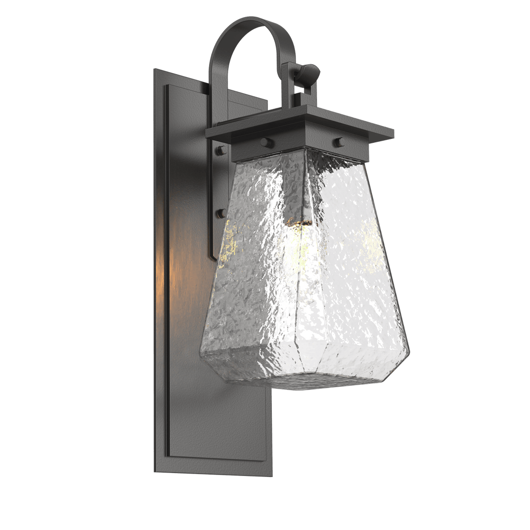 Hammerton Studio Outdoor Beacon Sconce with Shepherd's Hook Outdoor Wall Lights Hammerton Studio Argento Grey (Outdoor) Clear Blown Glass E26 Bulb Base