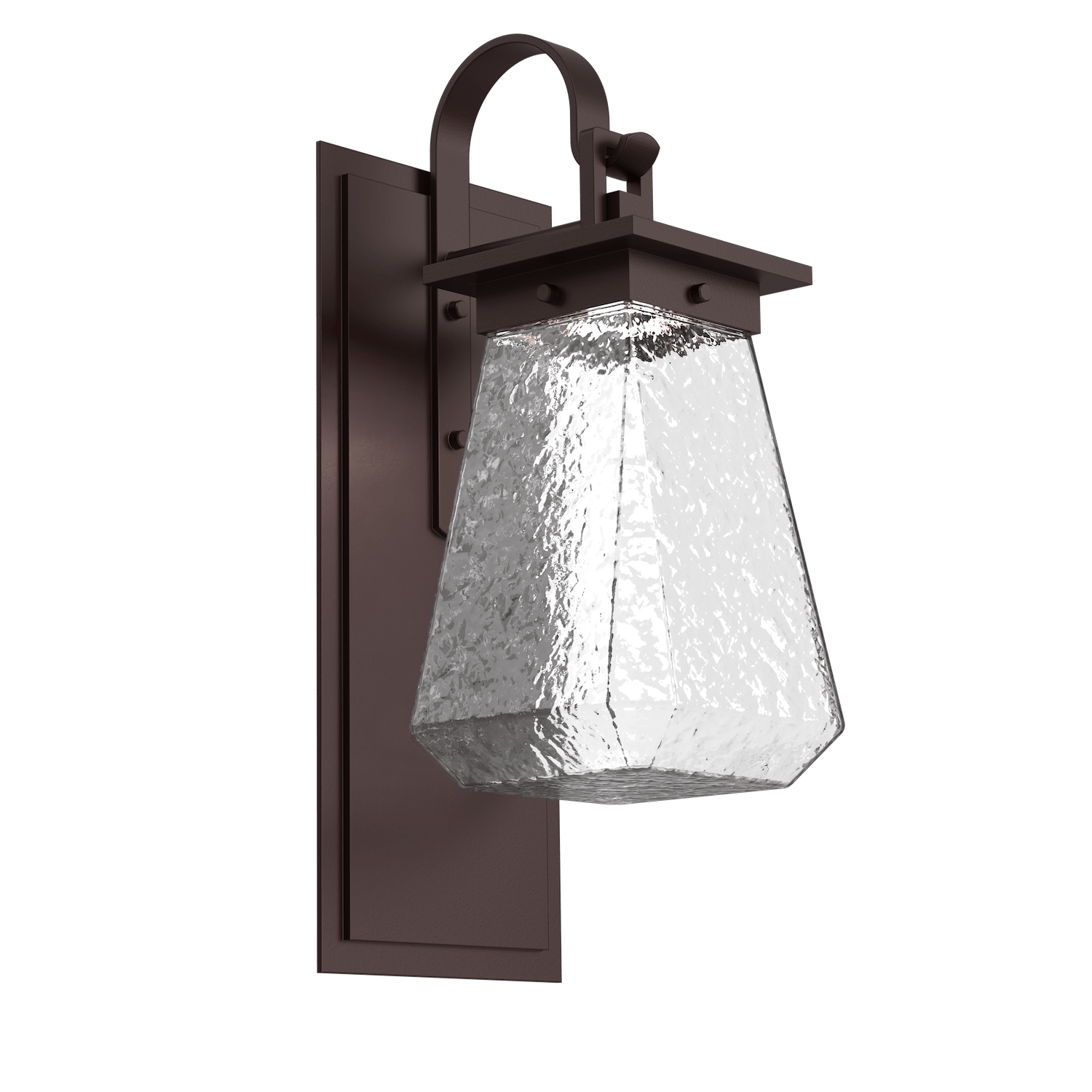 Hammerton Studio Outdoor Beacon Sconce with Shepherd's Hook Outdoor l Wall Hammerton Studio Statuary Bronze (Outdoor) Clear Blown Glass Integrated LED