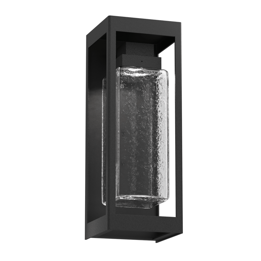 Hammerton Studio Maison Outdoor Sconce Outdoor Wall Lights Hammerton Studio 18 Textured Black (Outdoor) Clear Glass with Hammered Texture