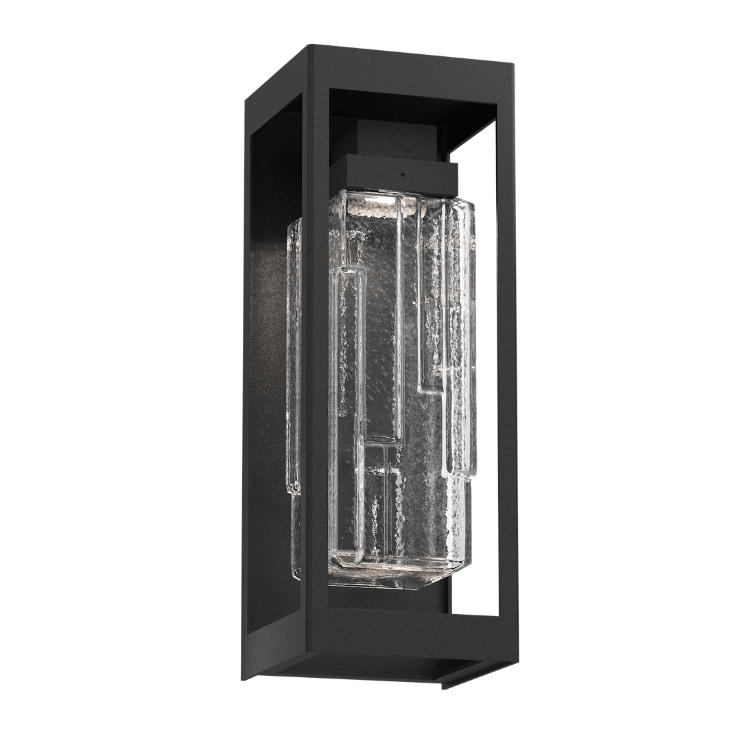 Hammerton Studio Maison Outdoor Sconce Outdoor Wall Lights Hammerton Studio 18 Textured Black (Outdoor) Ledgestone Blown Glass - Clear