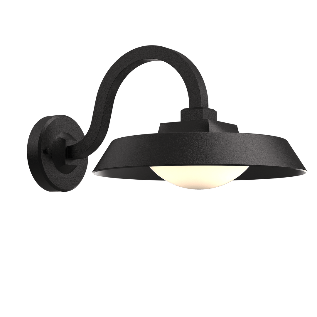 Hammerton Studio Farmhouse Sconce Outdoor Wall Lights Hammerton Studio Textured Black (Outdoor) Opal Glass