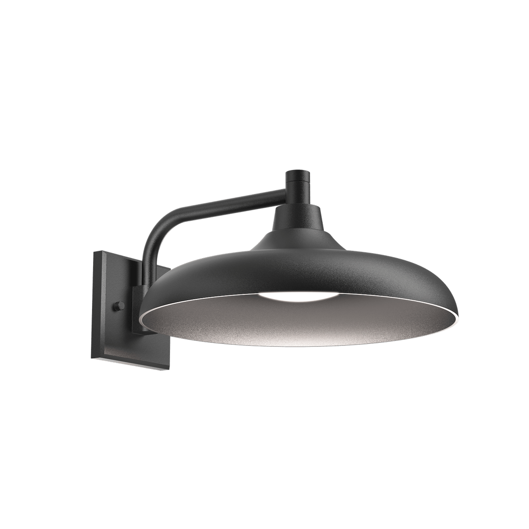 Hammerton Studio Ranch Outdoor Sconce Outdoor Wall Lights Hammerton Studio Textured Black (Outdoor) Opal Glass