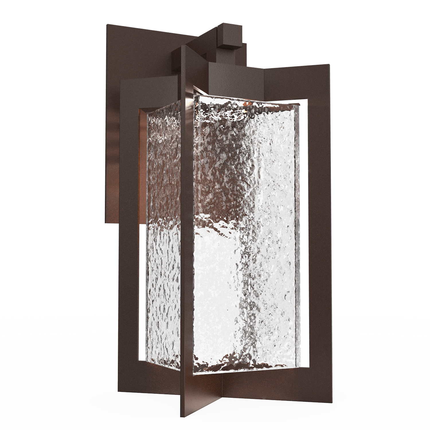 Hammerton Studio Quad Lantern Outdoor l Wall Hammerton Studio Statuary Bronze (Outdoor) Clear Glass with Hammered Texture 