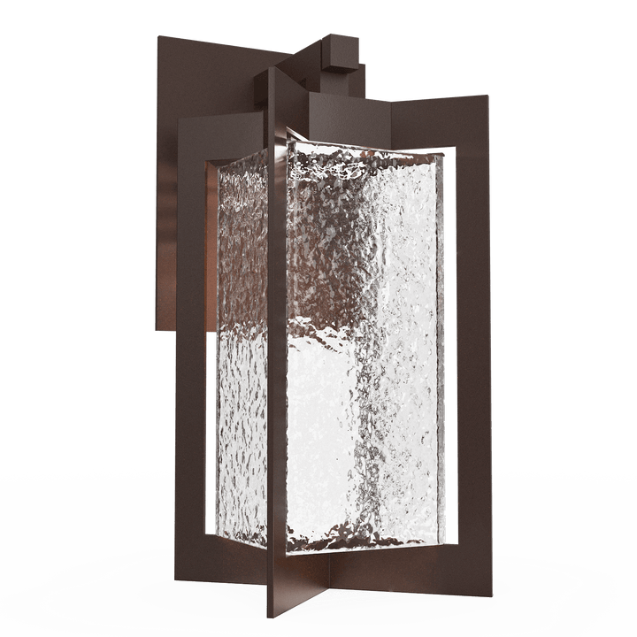 Hammerton Studio Quad Lantern Outdoor Wall Lights Hammerton Studio Statuary Bronze (Outdoor) Clear Glass with Hammered Texture