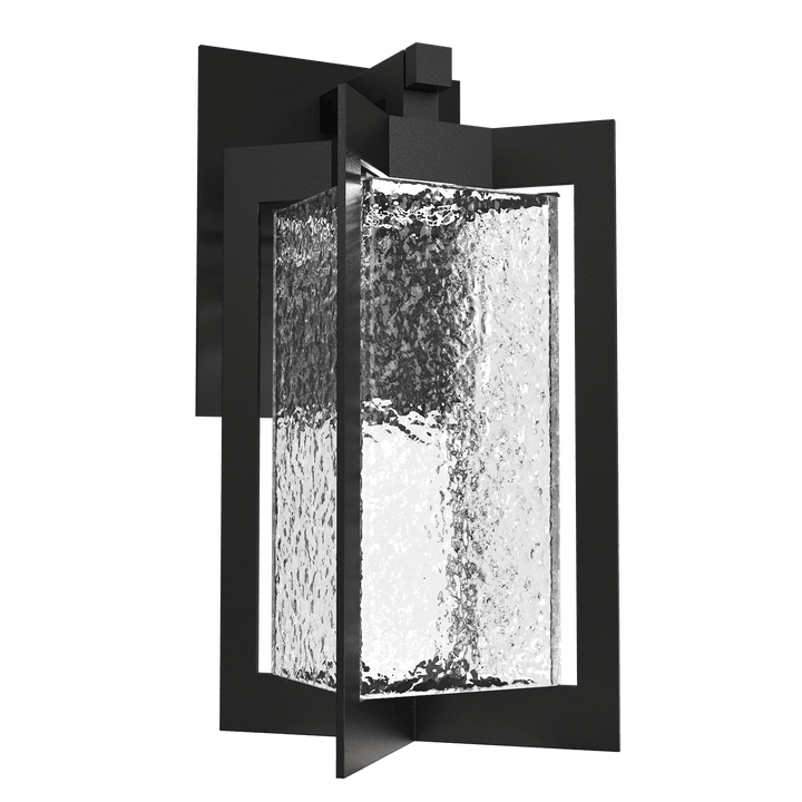 Hammerton Studio Quad Lantern Outdoor Wall Lights Hammerton Studio Textured Black (Outdoor) Clear Glass with Hammered Texture