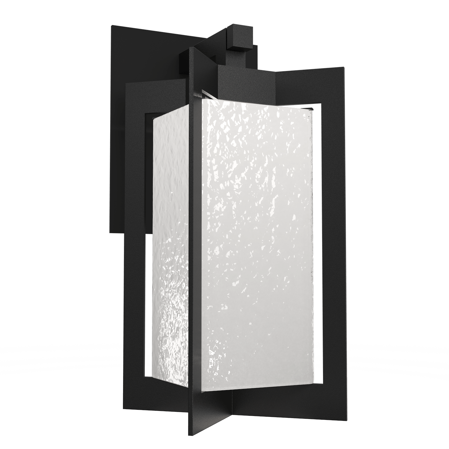 Hammerton Studio Quad Lantern Outdoor l Wall Hammerton Studio Textured Black (Outdoor) Opal Glass with Hammered Texture 