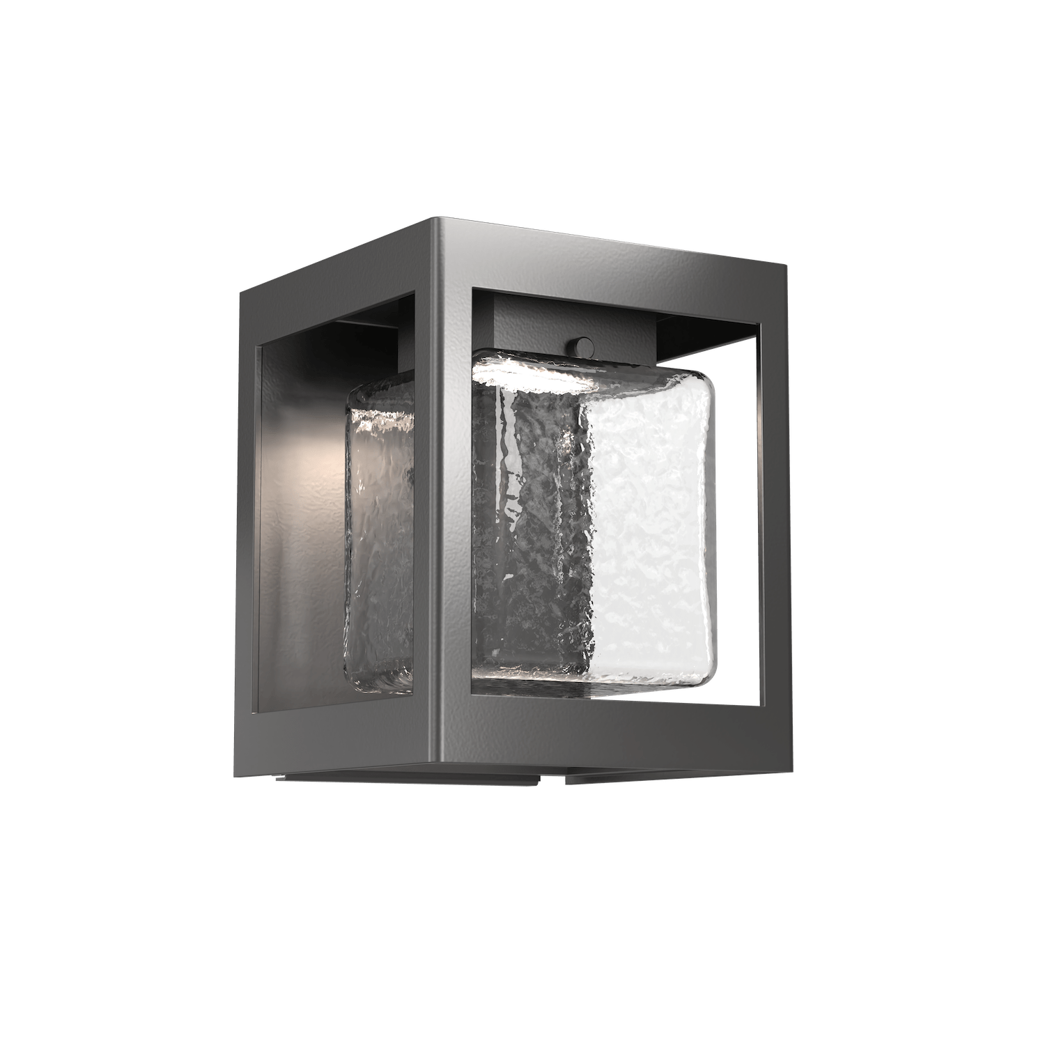 Hammerton Studio Square Box Outdoor Sconce Outdoor l Wall Hammerton Studio Argento Grey (Outdoor) Clear Glass with Hammered Texture 