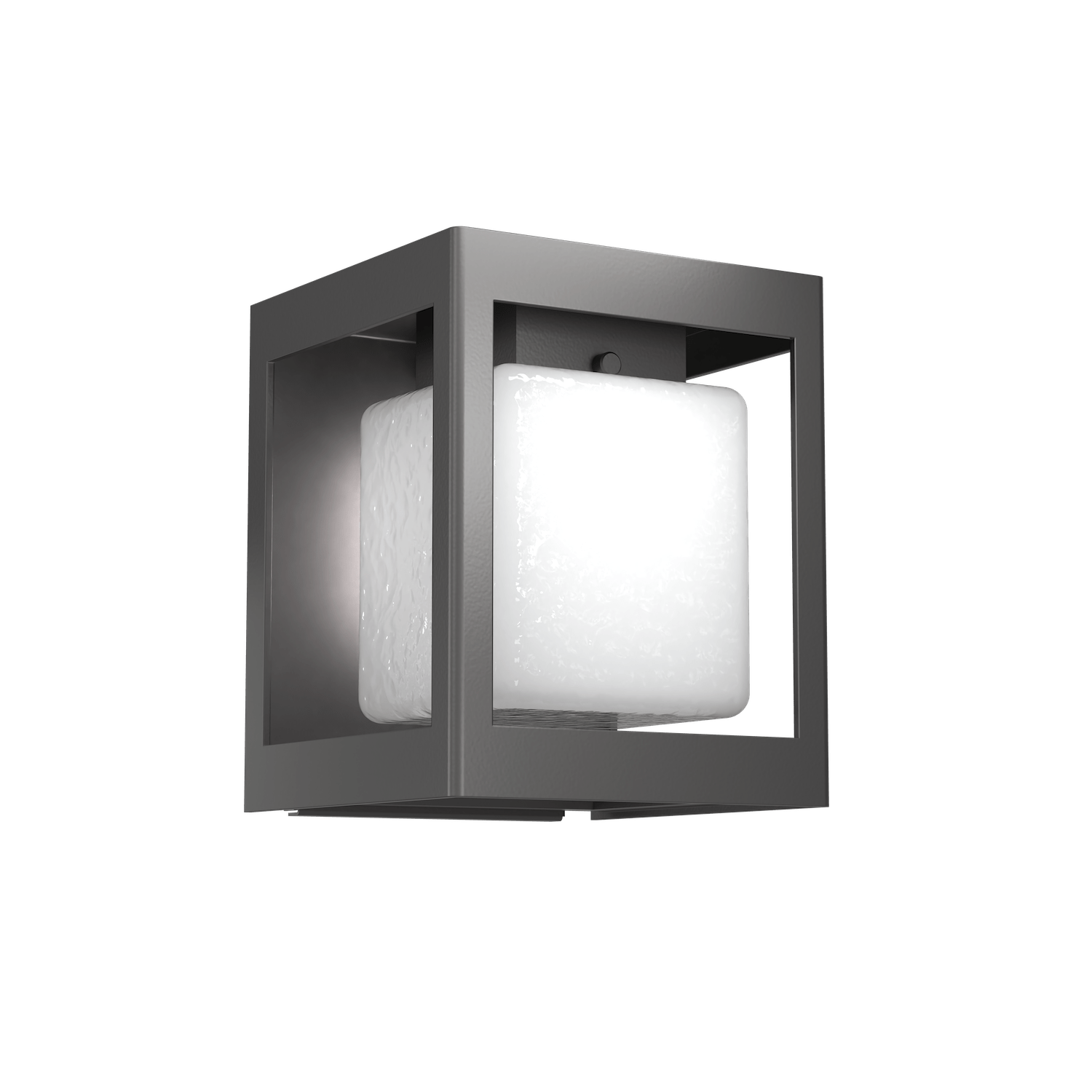 Hammerton Studio Square Box Outdoor Sconce Outdoor l Wall Hammerton Studio Argento Grey (Outdoor) Opal Glass with Hammered Texture 