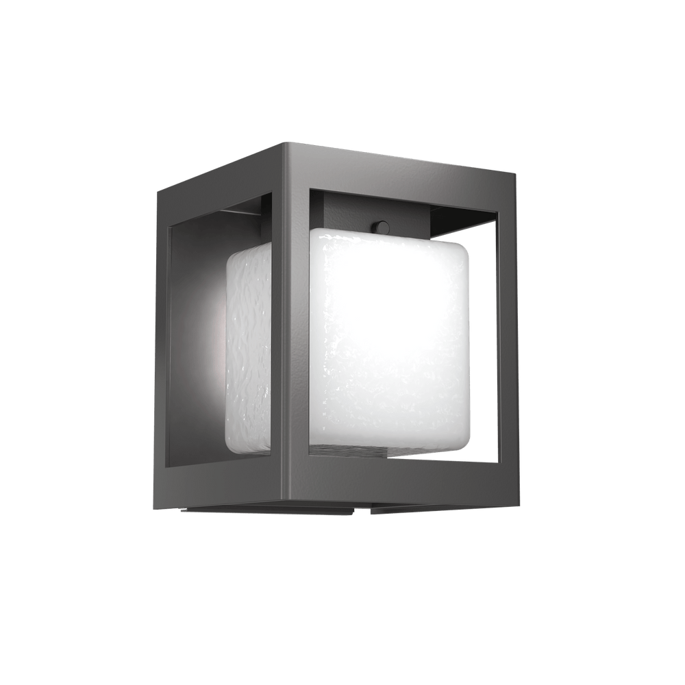 Hammerton Studio Square Box Outdoor Sconce Outdoor Wall Lights Hammerton Studio Argento Grey (Outdoor) Opal Glass with Hammered Texture 