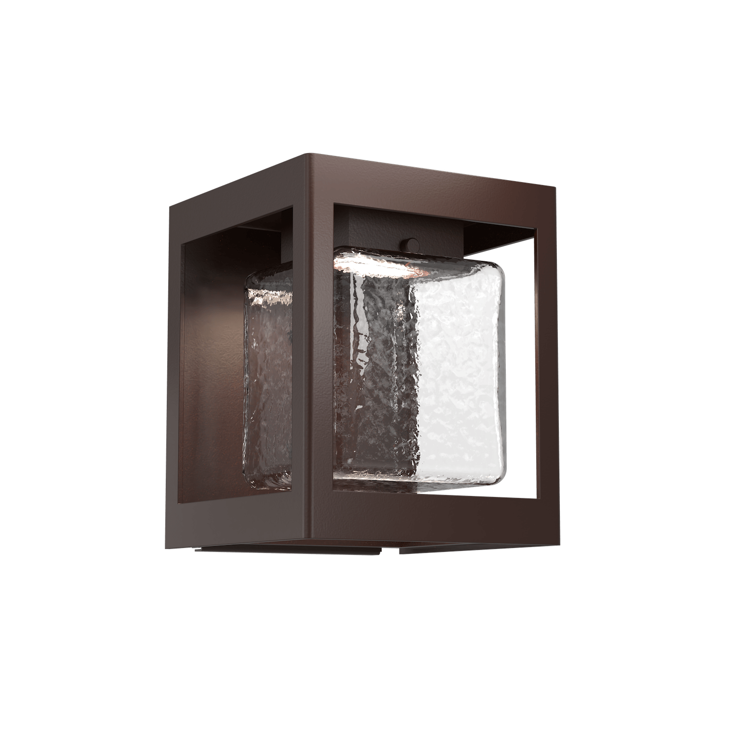 Hammerton Studio Square Box Outdoor Sconce Outdoor l Wall Hammerton Studio Statuary Bronze (Outdoor) Clear Glass with Hammered Texture 