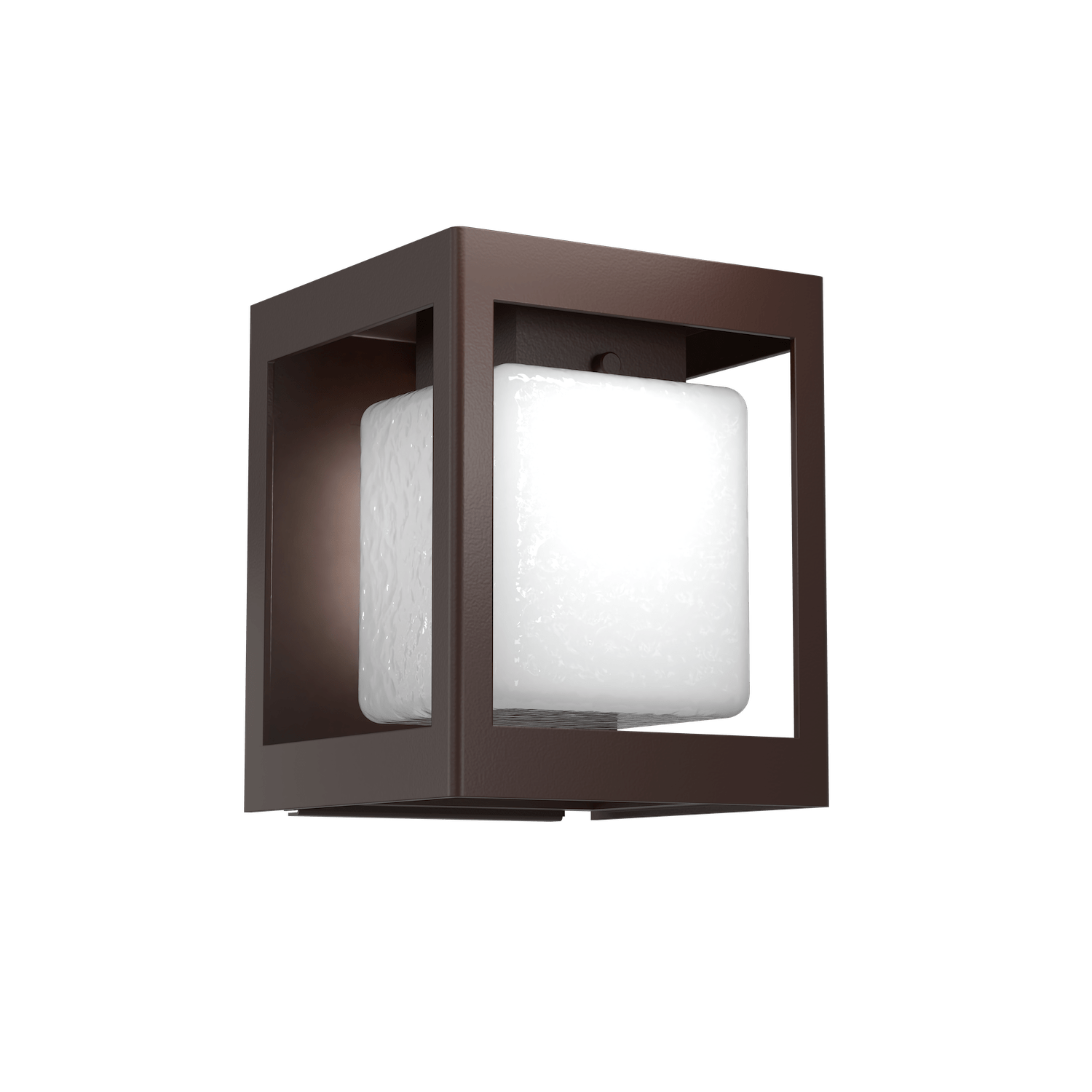 Hammerton Studio Square Box Outdoor Sconce Outdoor l Wall Hammerton Studio Statuary Bronze (Outdoor) Opal Glass with Hammered Texture 