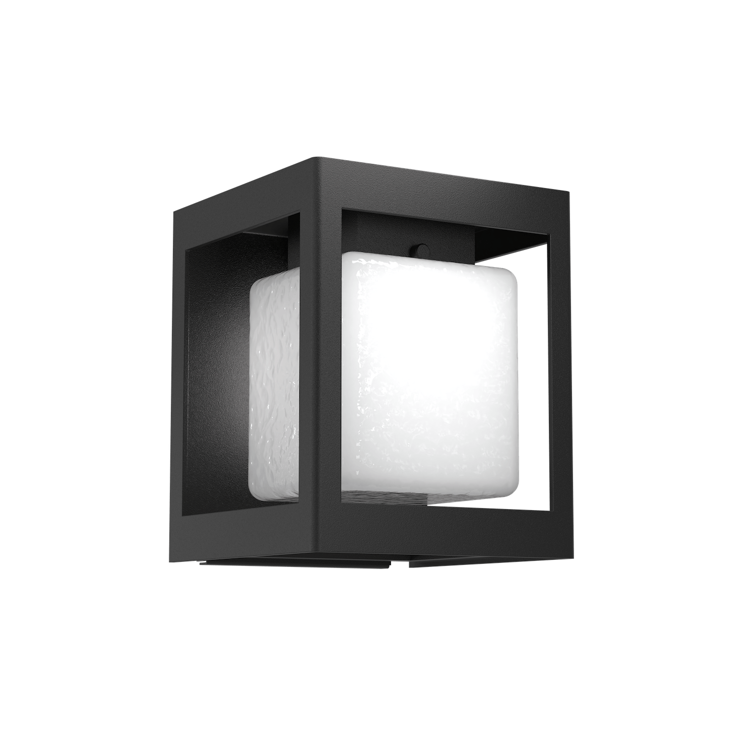 Hammerton Studio Square Box Outdoor Sconce Outdoor l Wall Hammerton Studio Textured Black (Outdoor) Opal Glass with Hammered Texture 