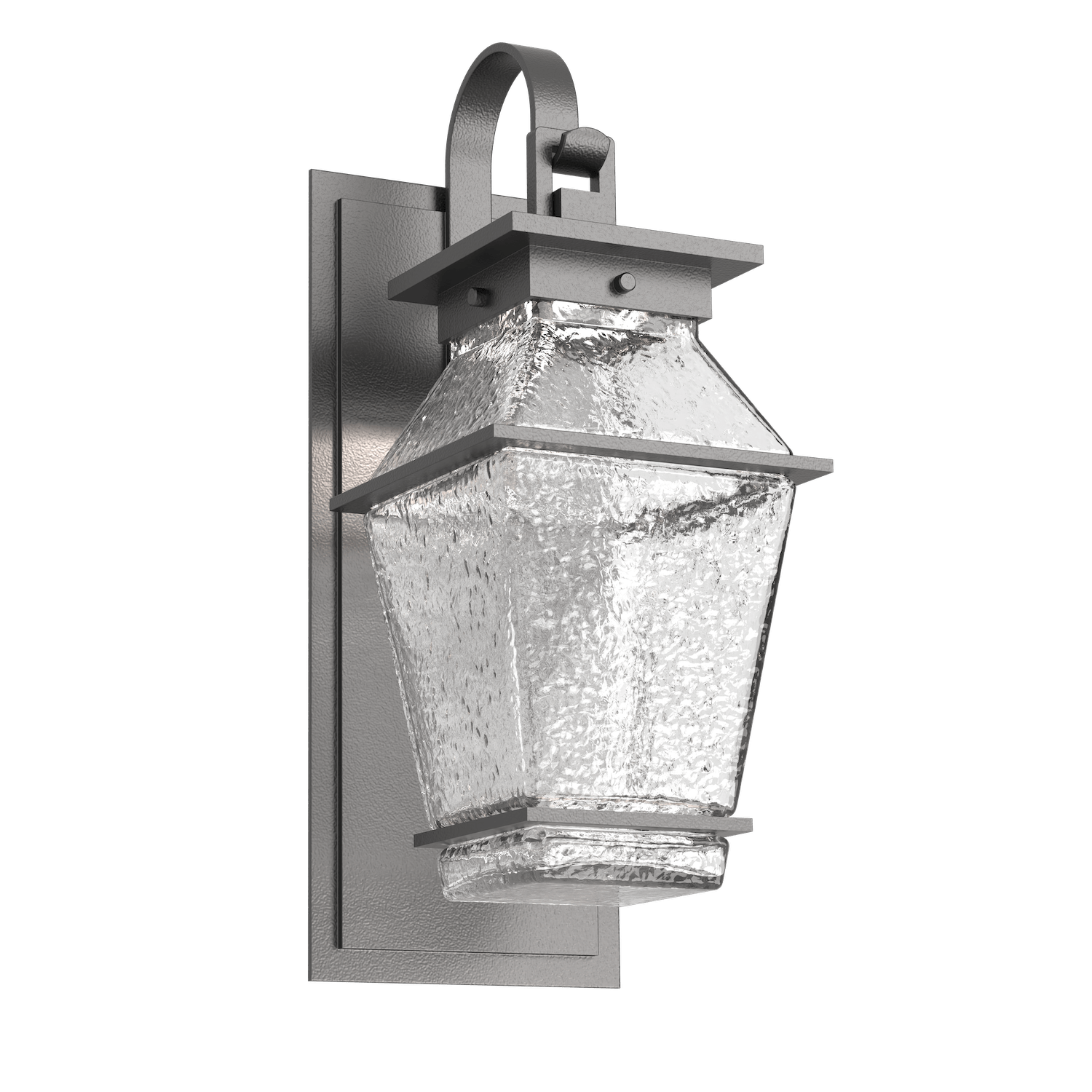 Hammerton Studio Outdoor Landmark Sconce with Shepherds Hook Outdoor l Wall Hammerton Studio Argento Grey (Outdoor) Clear Blown Glass Integrated LED
